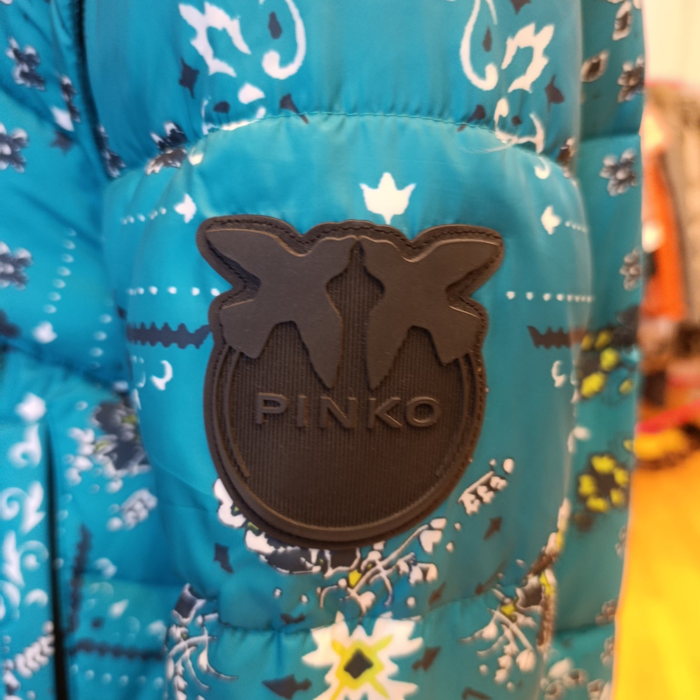 Piumino Pinko fantasia bandana verde tg 40