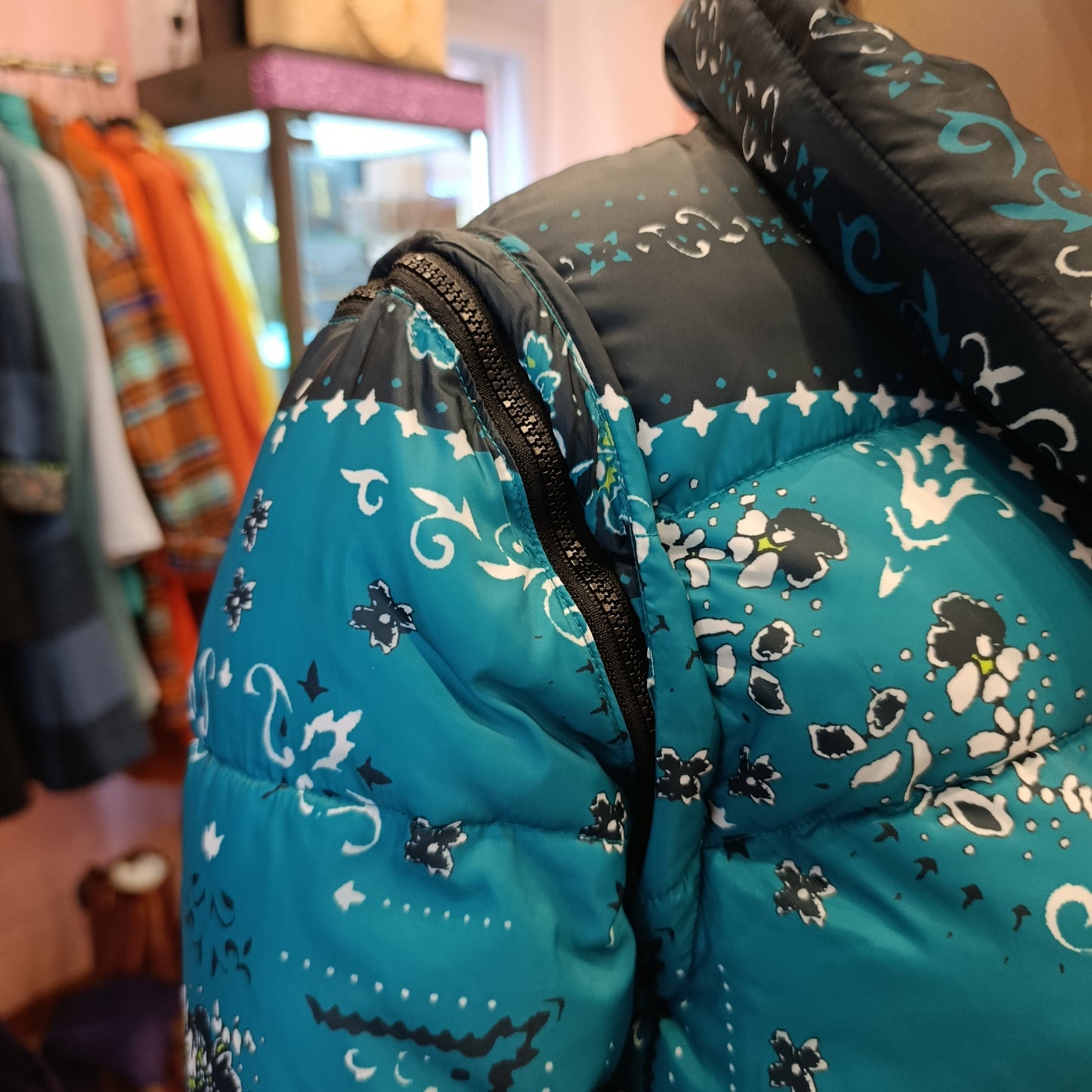 Piumino Pinko fantasia bandana verde tg 40