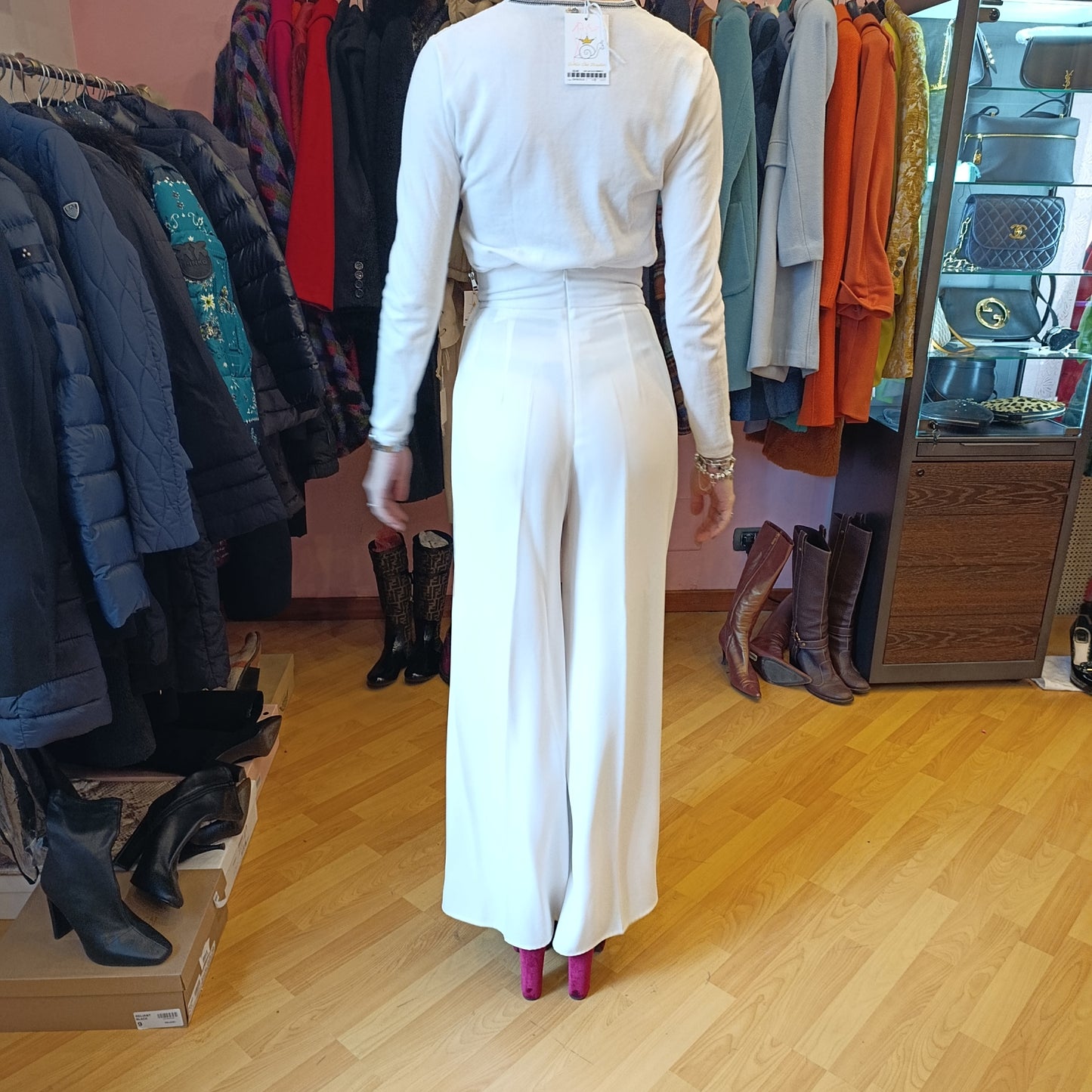 Pantalone bianco Elisabetta Franchi tg 38