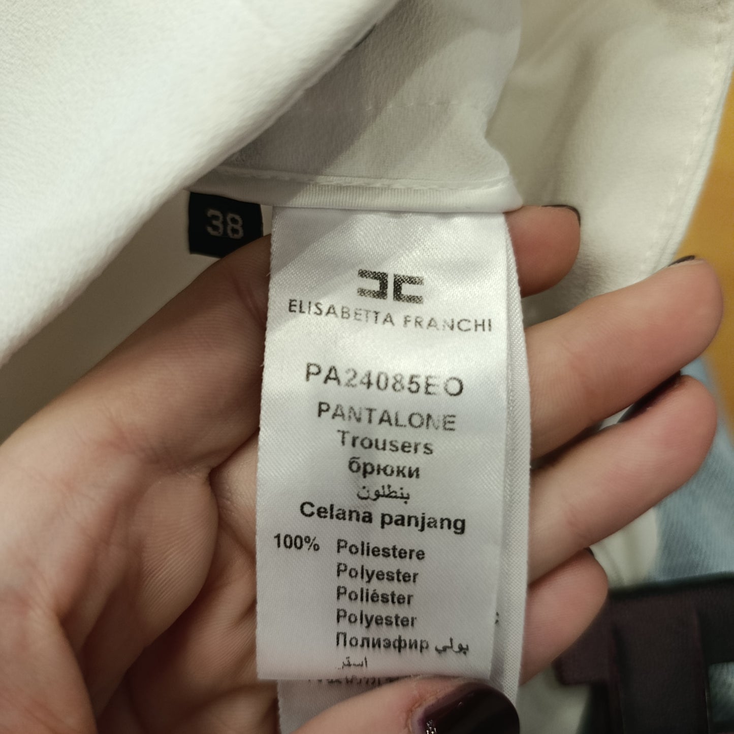 Pantalone bianco Elisabetta Franchi tg 38