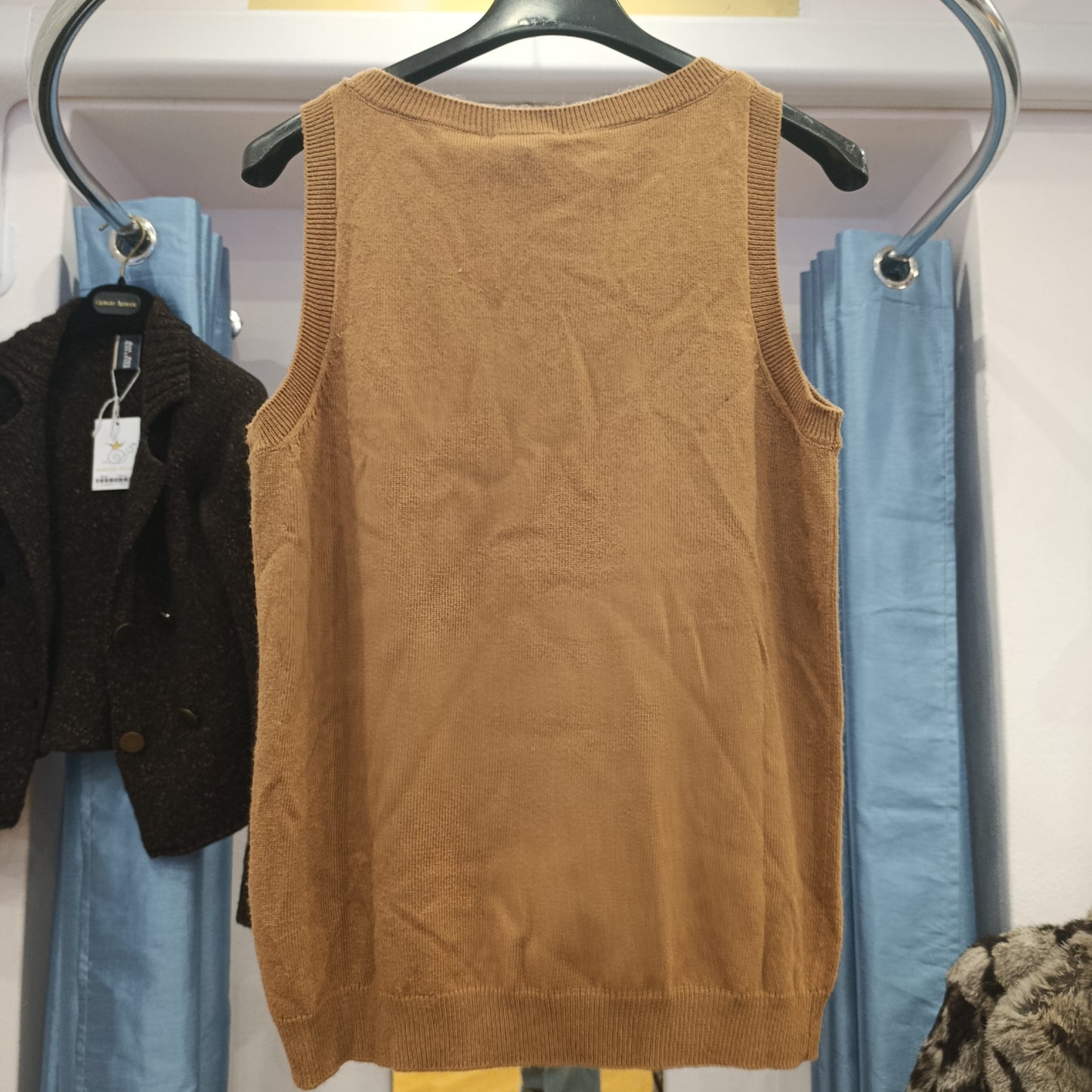 Sottogiacca cammello con strass Cristina Effe tg M