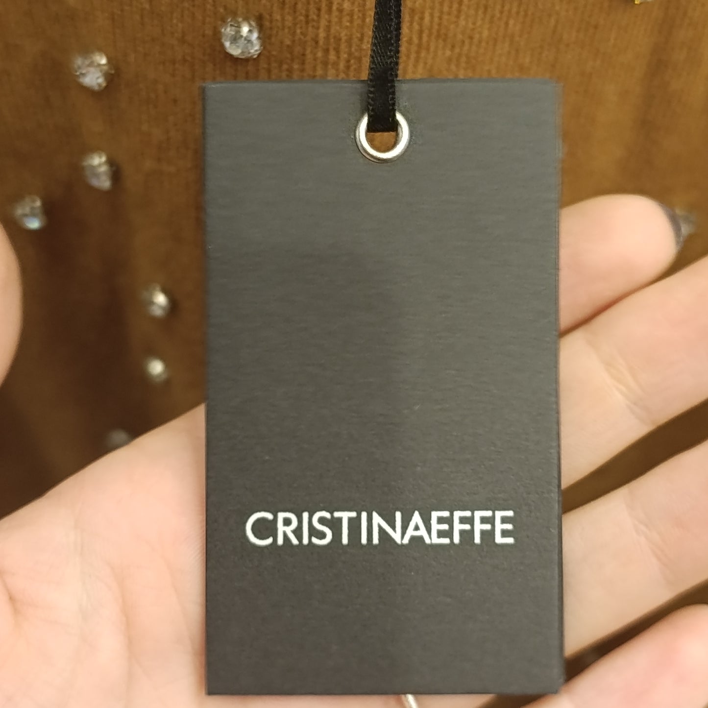 Sottogiacca cammello con strass Cristina Effe tg M