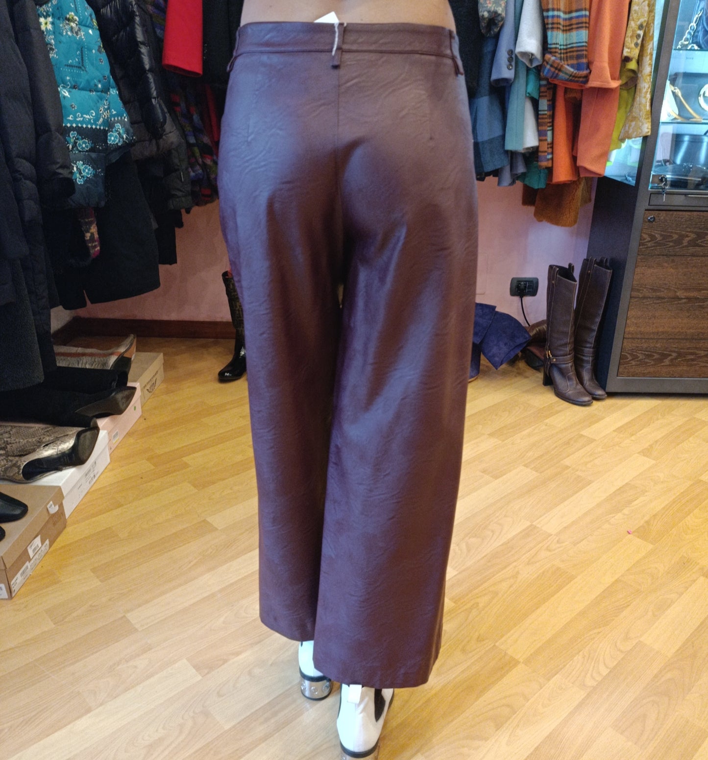 Pantalone ecopelle burgundy Manila Grace tg 40