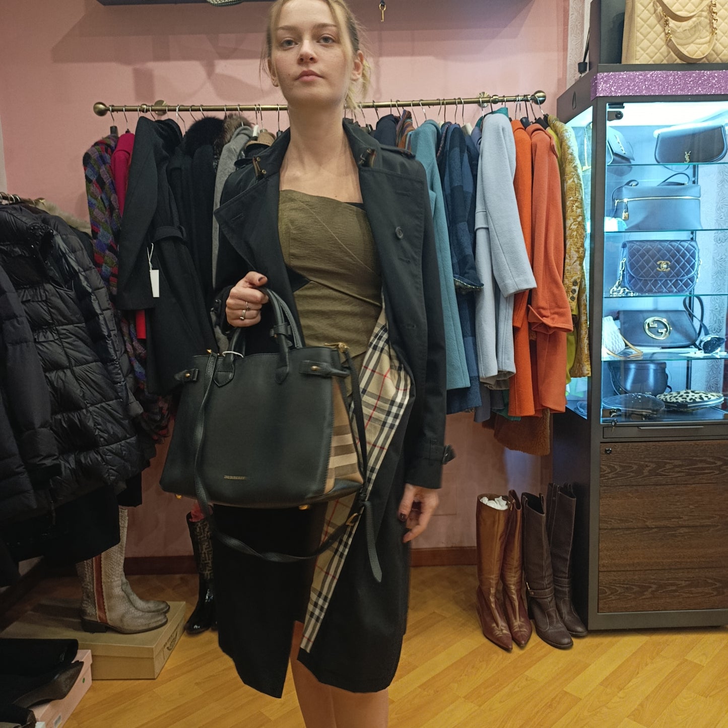 Trench Burberry nero tg 42