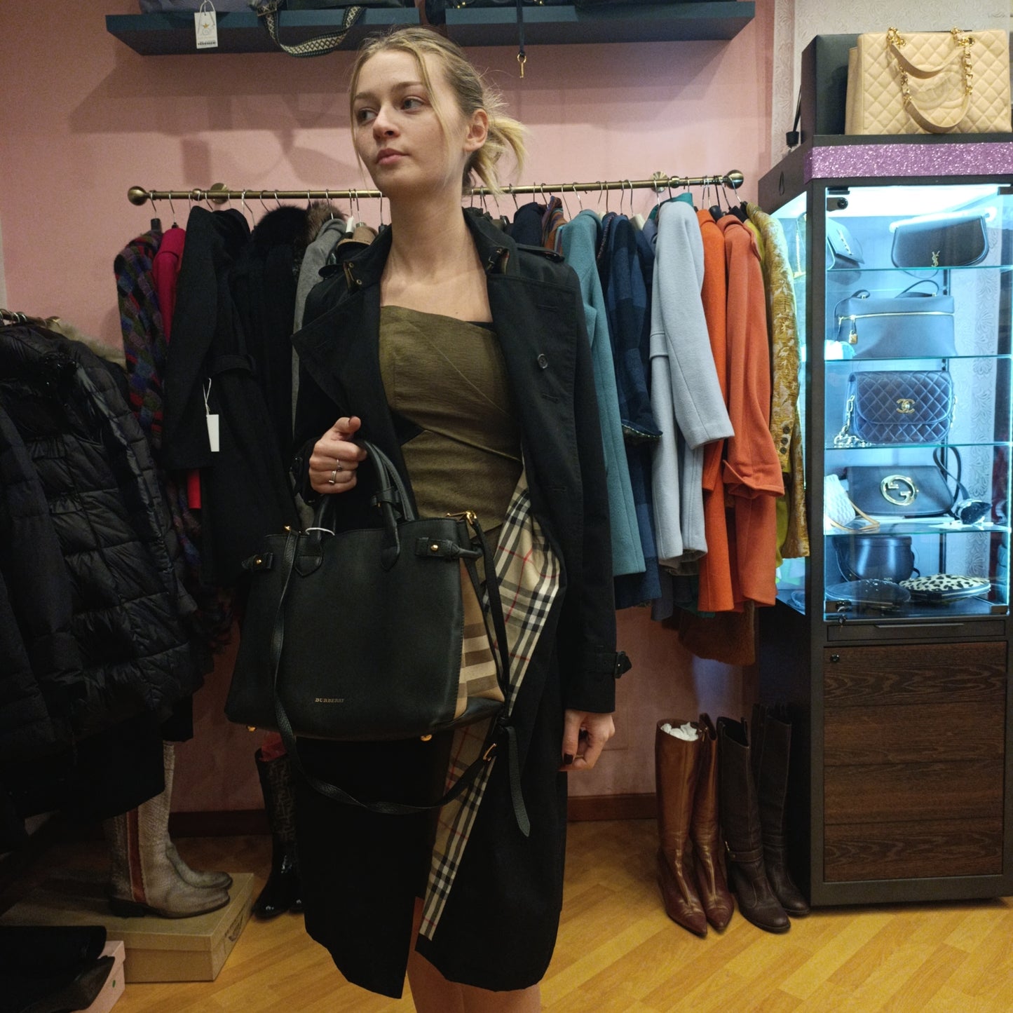 Trench Burberry nero tg 42