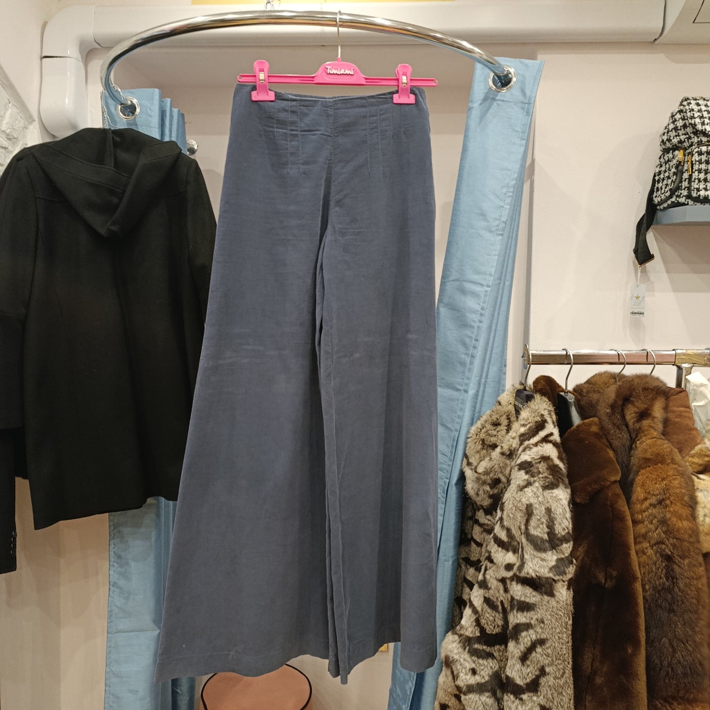 Pantalone palazzo grigio/blu Maliparmi tg 40