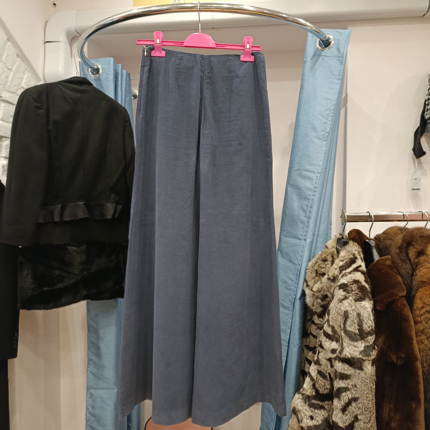 Pantalone palazzo grigio/blu Maliparmi tg 40