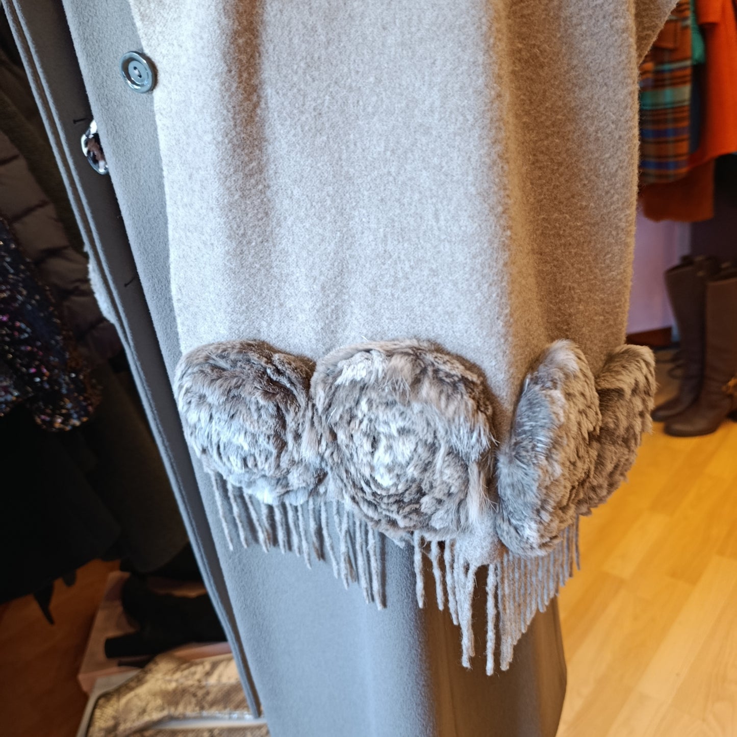 Stola rose cashemere e visone (Fendi ma senza etichetta)