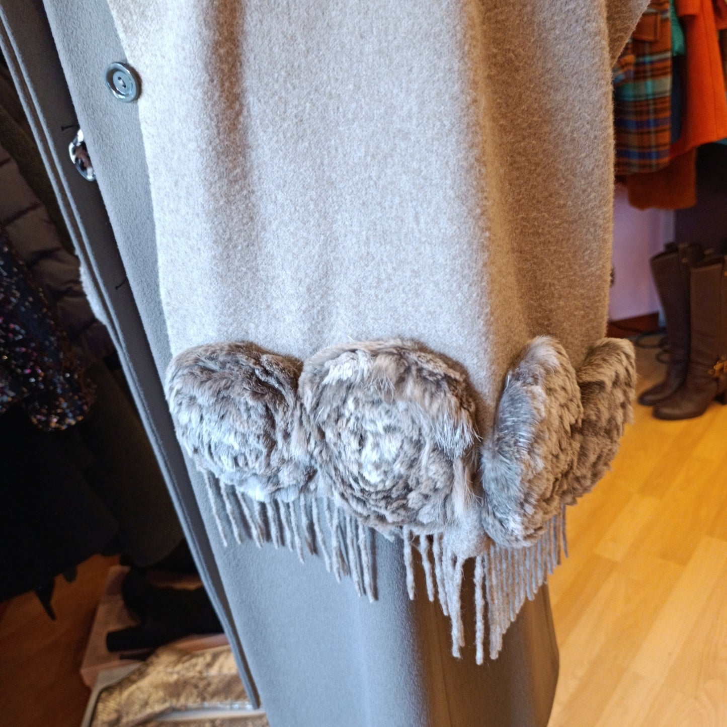 Stola rose cashemere e visone (Fendi ma senza etichetta)