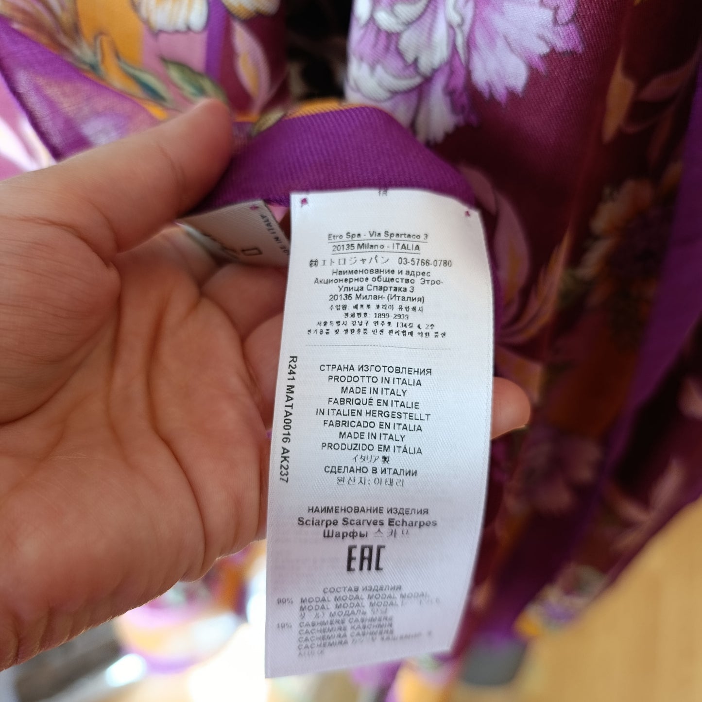 Sciarpa Etro floreale