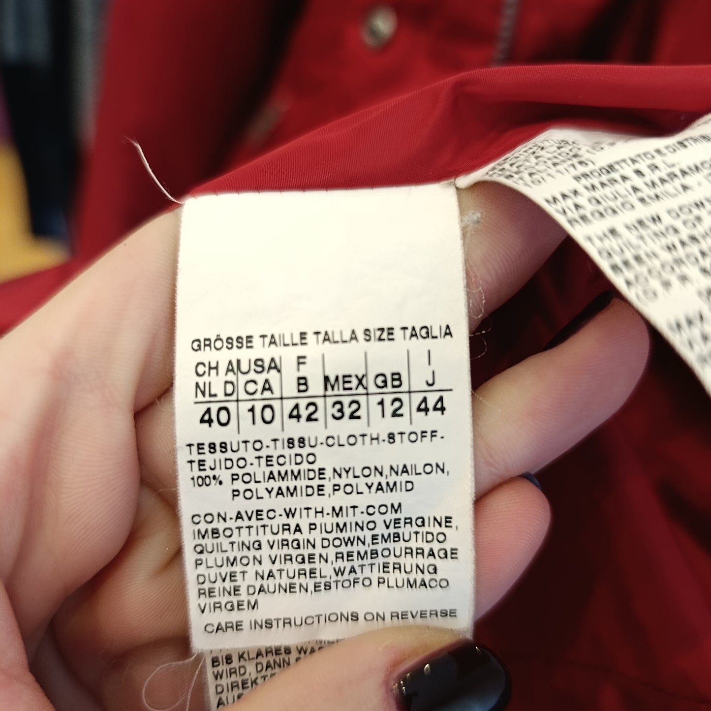 Piumino rosso MaxMara tg 44