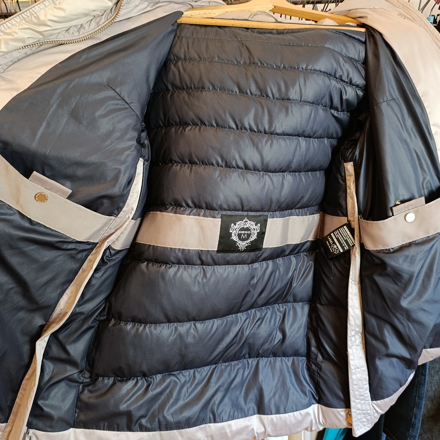 Piumino argento Diego M tg 42