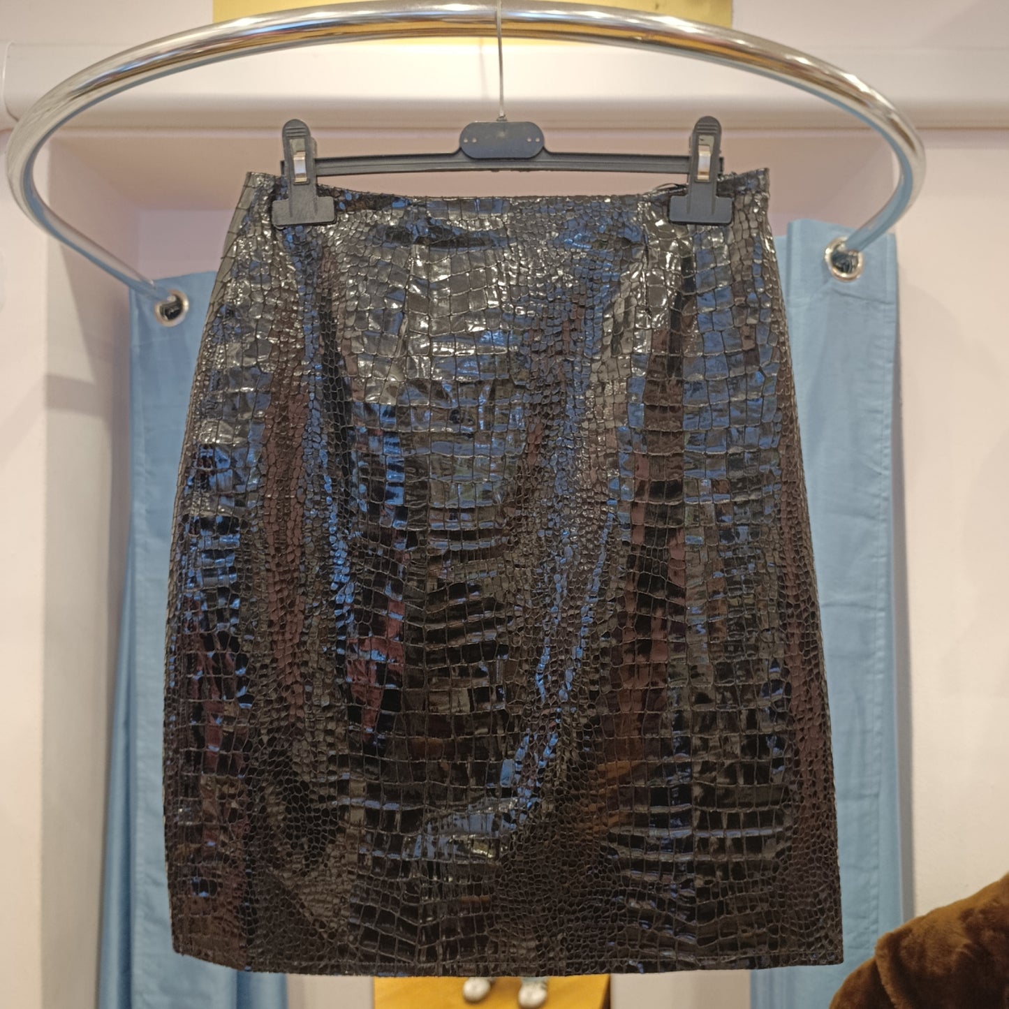 Gonna stampa rettile vernice nera Jijil tg S