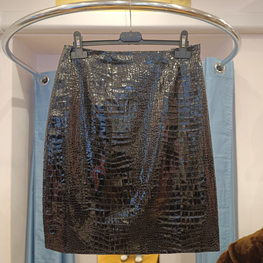 Gonna stampa rettile vernice nera Jijil tg S