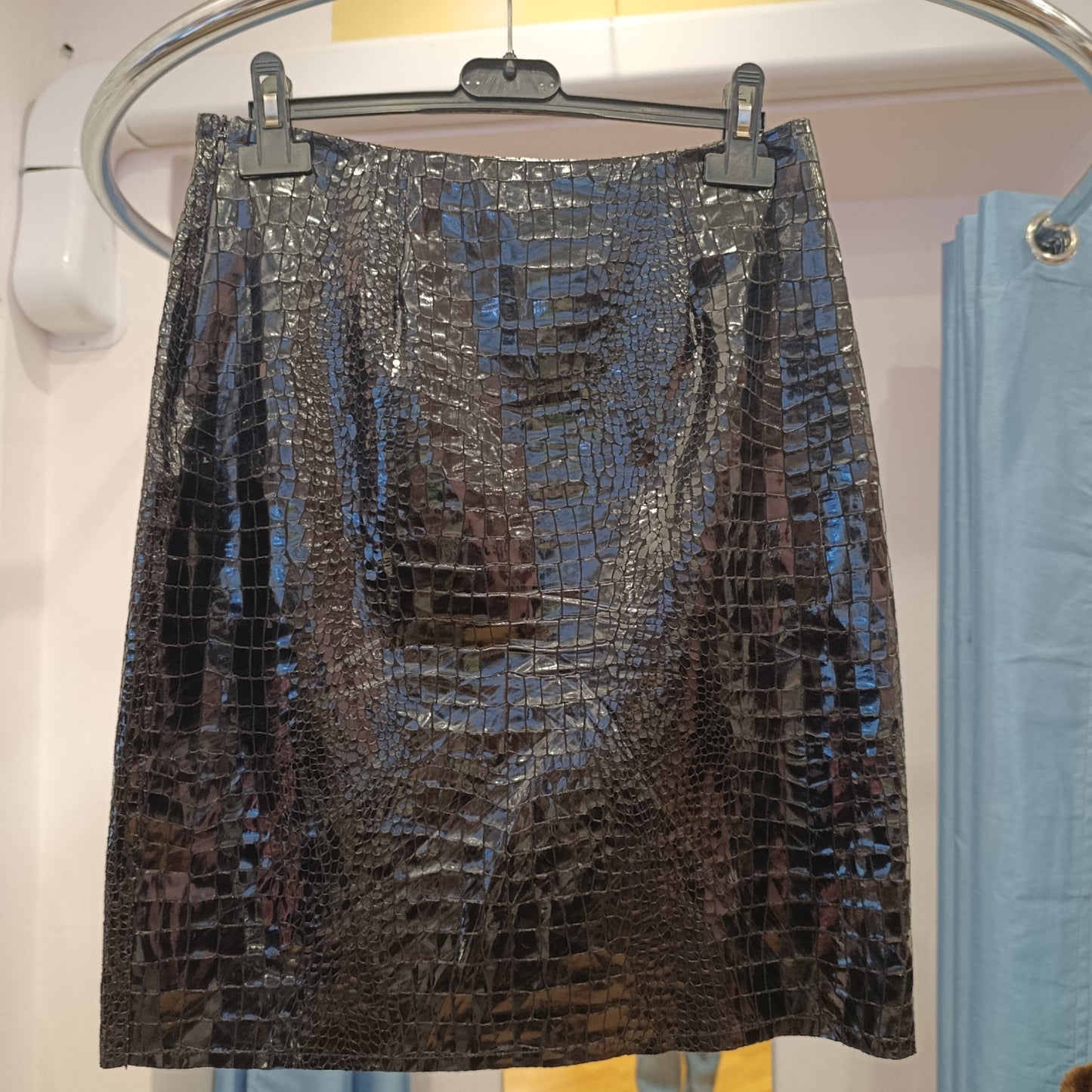 Gonna stampa rettile vernice nera Jijil tg S