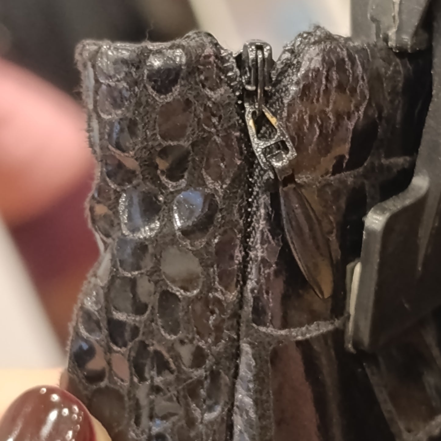 Gonna stampa rettile vernice nera Jijil tg S