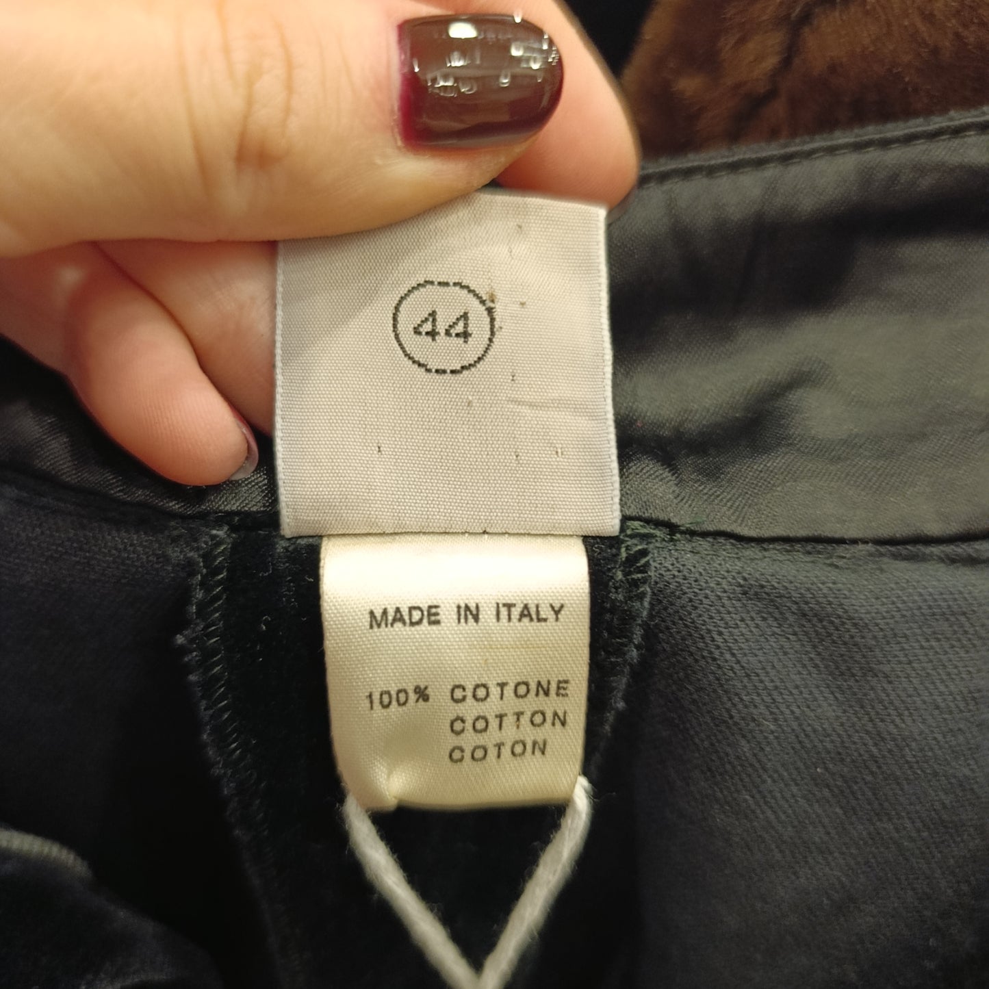 Pantalone velluto nero Krizia poi tg 44