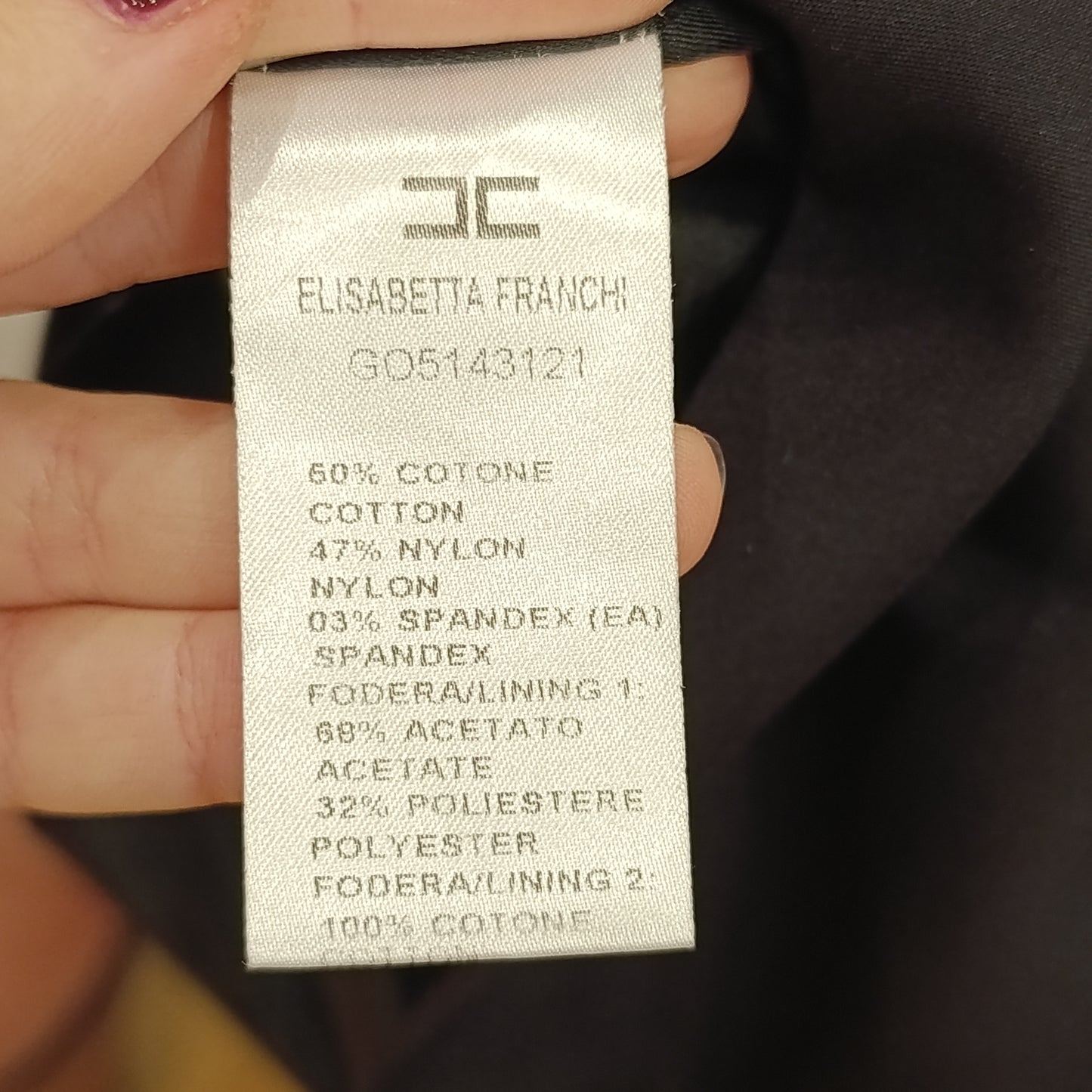 Gonna tubino nero Elisabetta Franchi tg 42