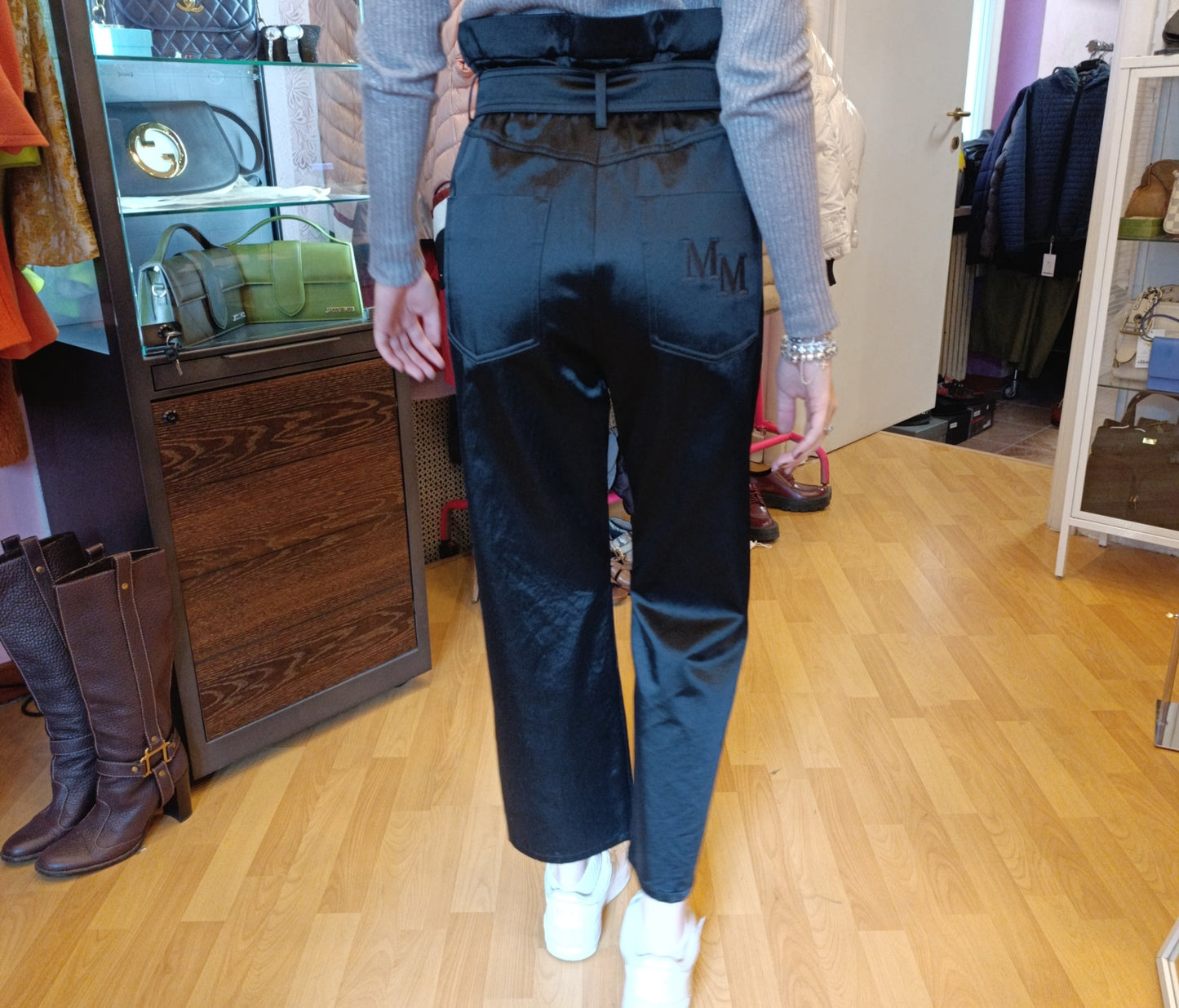 Pantalone nero lucido MaxMara tg 38