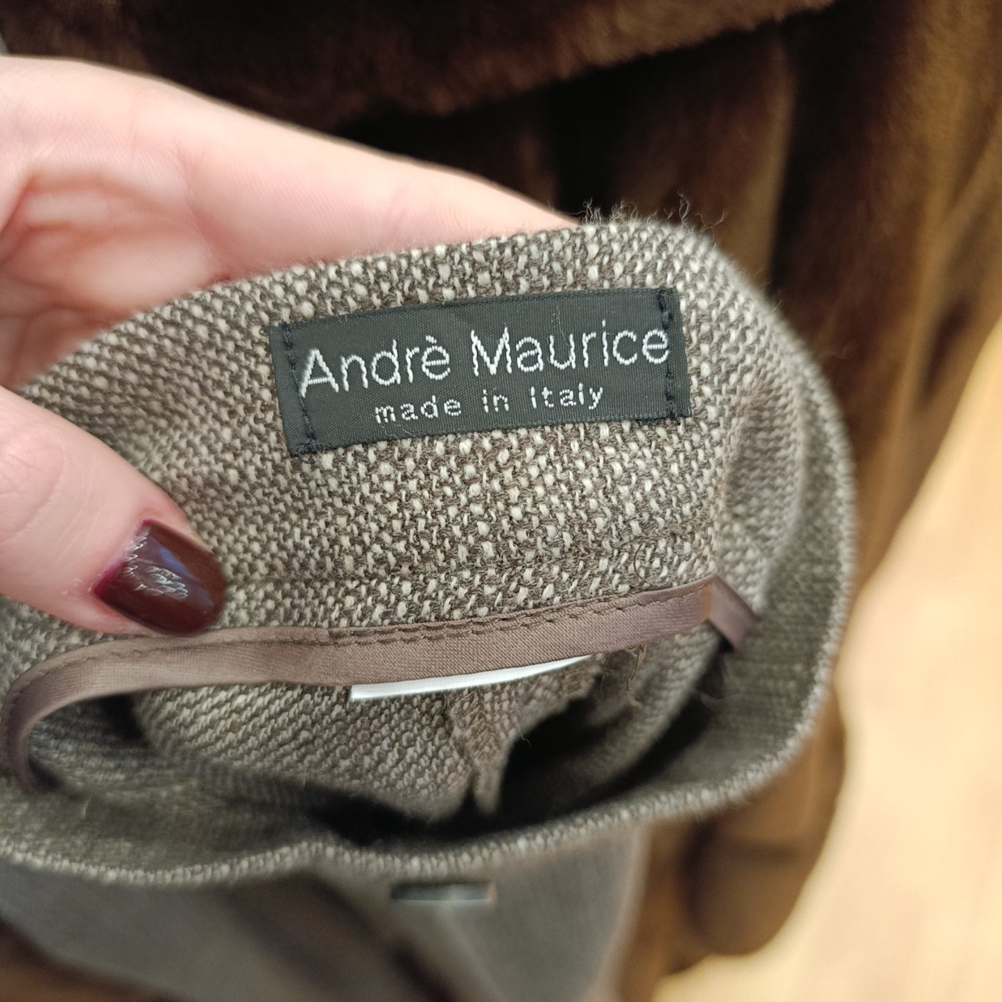 Pantalone beige/cioccolato Andrè Maurice tg 42