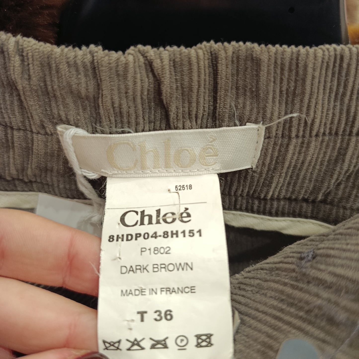 Pantalone velluto cioccolato Chloé tg 36