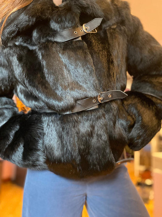 Pelliccia Iblues inserti pelle tg 42