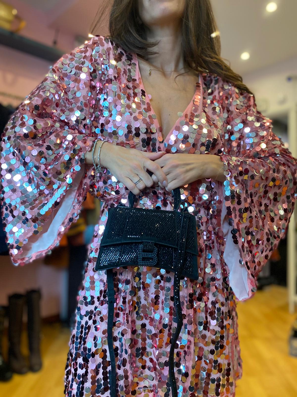 Abito Aniye By paillettes rosa tg S