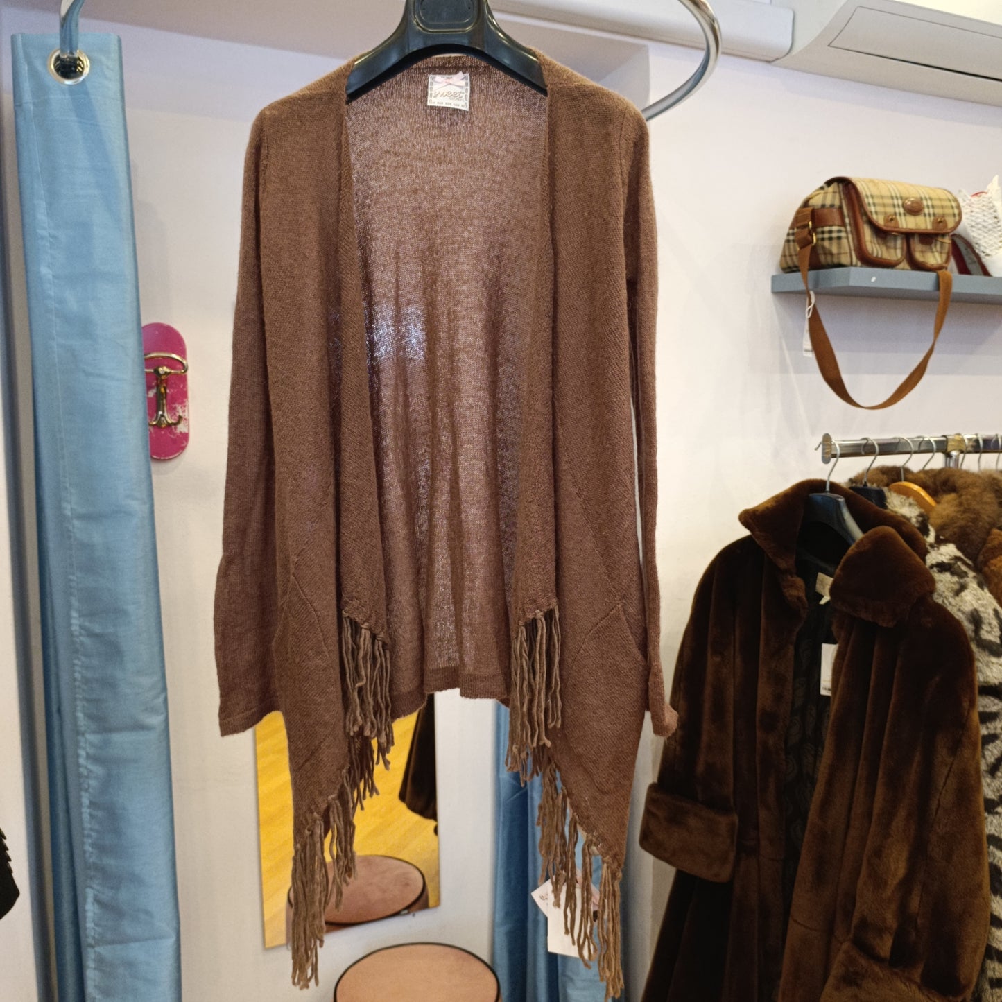 Cardigan con frange Sweet secret nuovo tg 40 abbondante