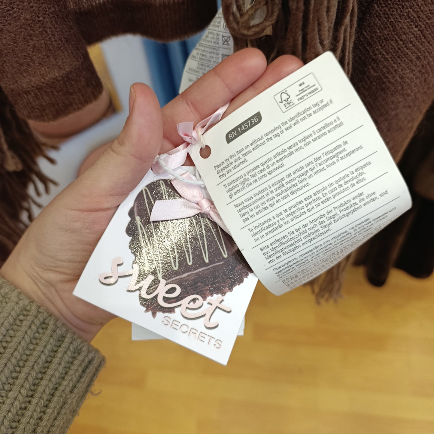 Cardigan con frange Sweet secret nuovo tg 40 abbondante