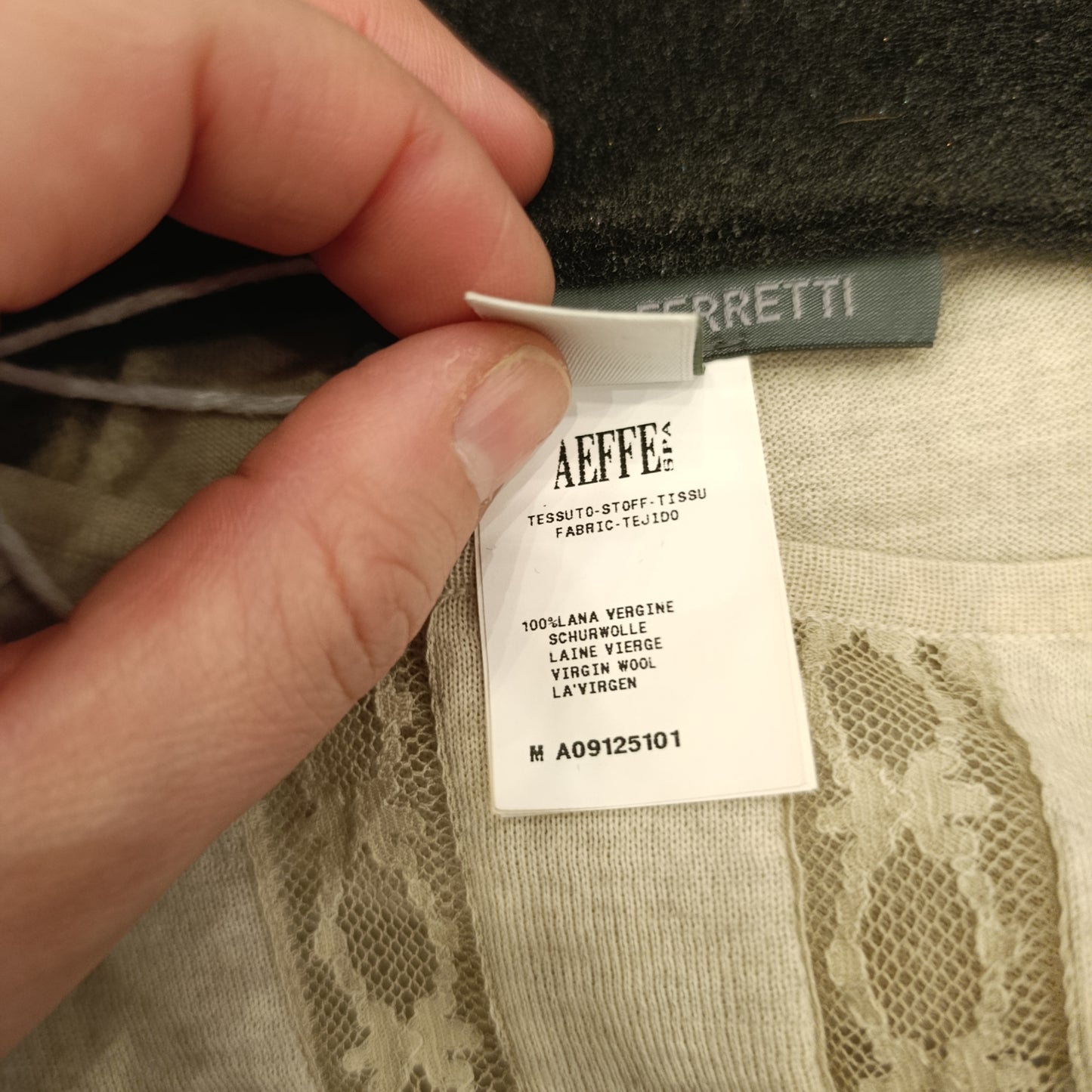 Maglione Alberta Ferretti inserto pizzo pura lana tg 40