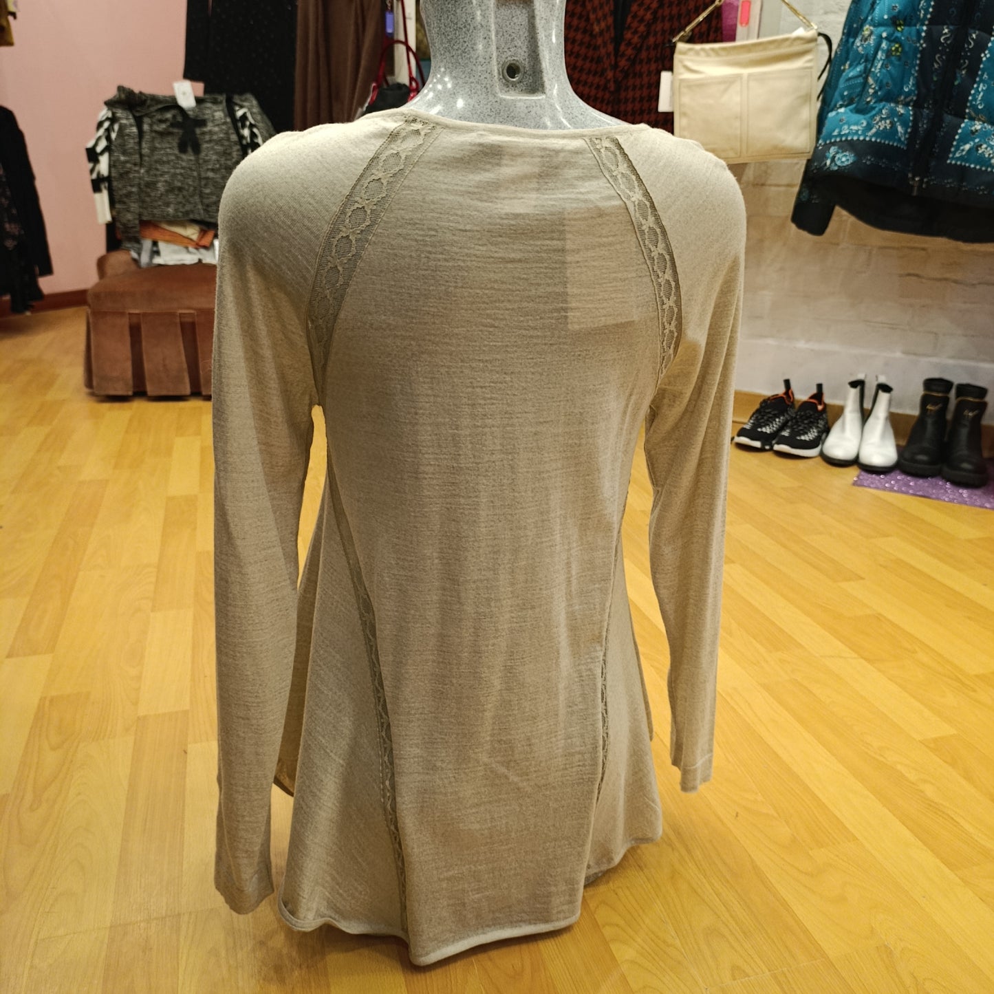 Maglione Alberta Ferretti inserto pizzo pura lana tg 40