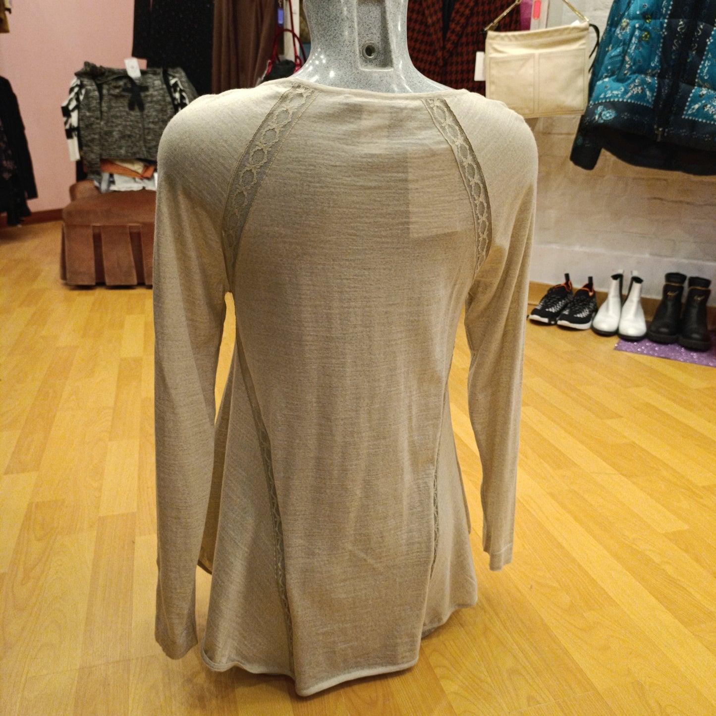 Maglione Alberta Ferretti inserto pizzo pura lana tg 40