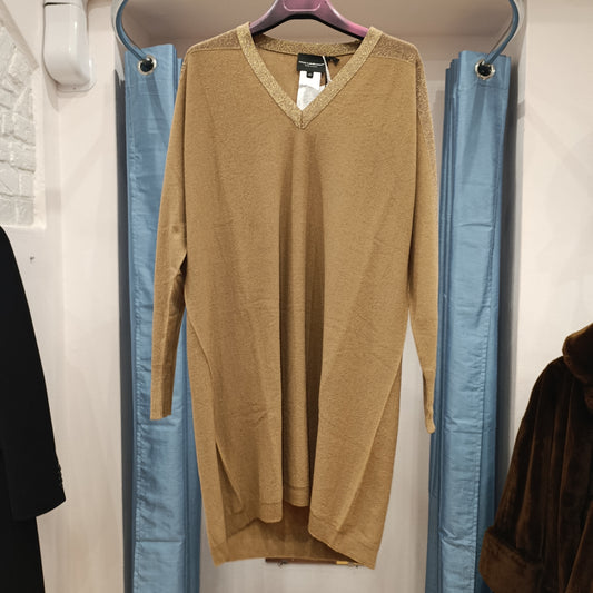 Maxi maglione Atos Lombardini inserto dorato tg 40 over