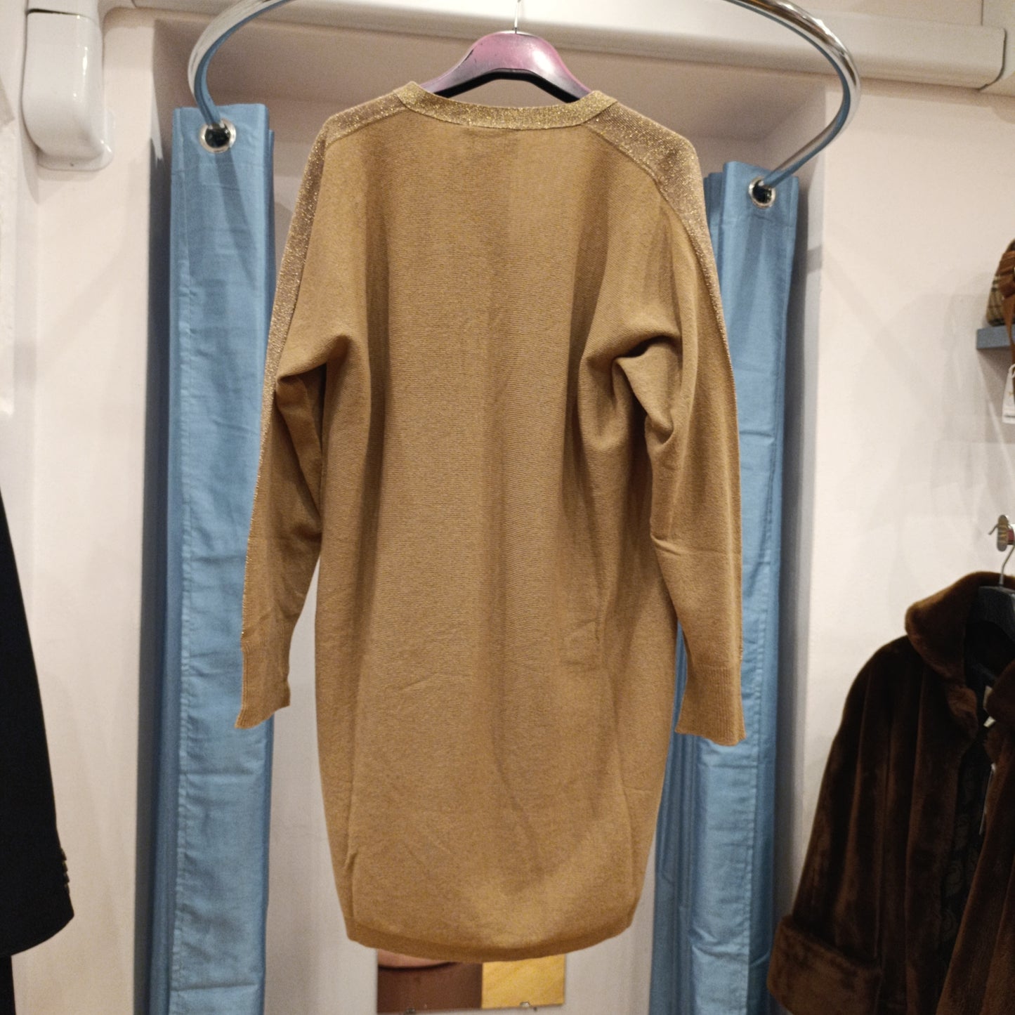 Maxi maglione Atos Lombardini inserto dorato tg 40 over