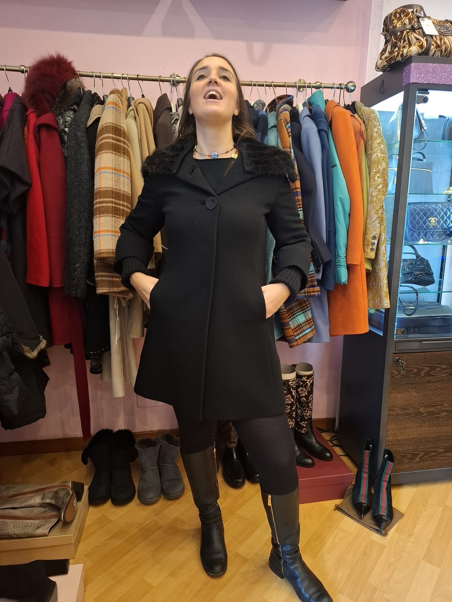 Cappotto nero Cinzia Rocca tg 46