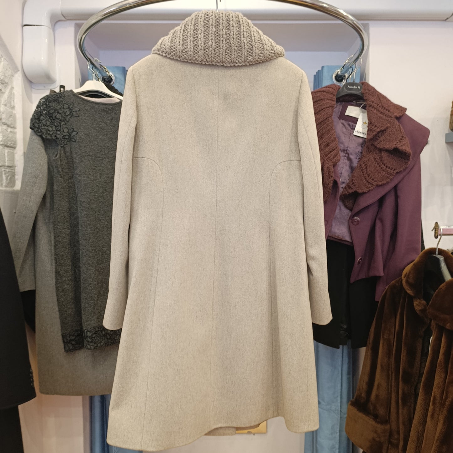 Cappotto beige Cinzia Rocca tg 42/44 tessuto Loro Piana