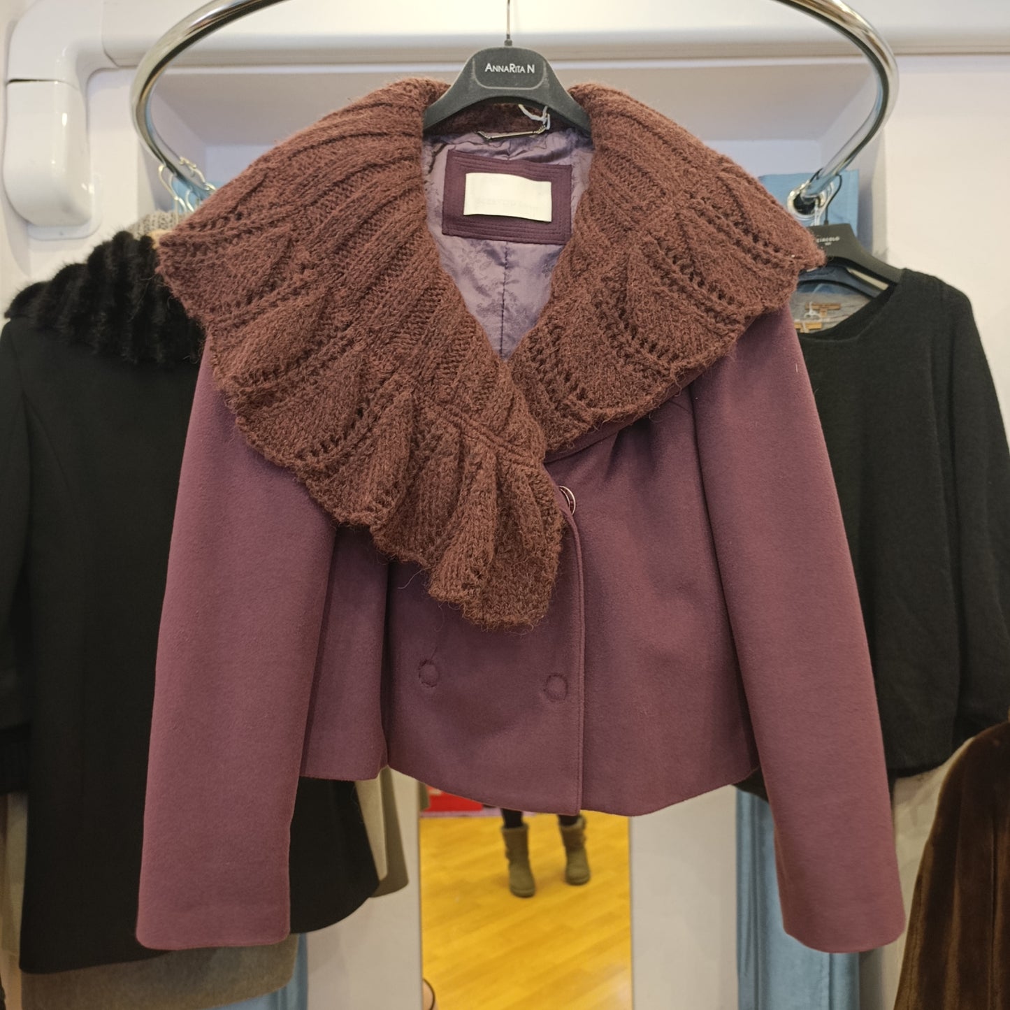 Cappotto crop vinaccia Scervino tg 46