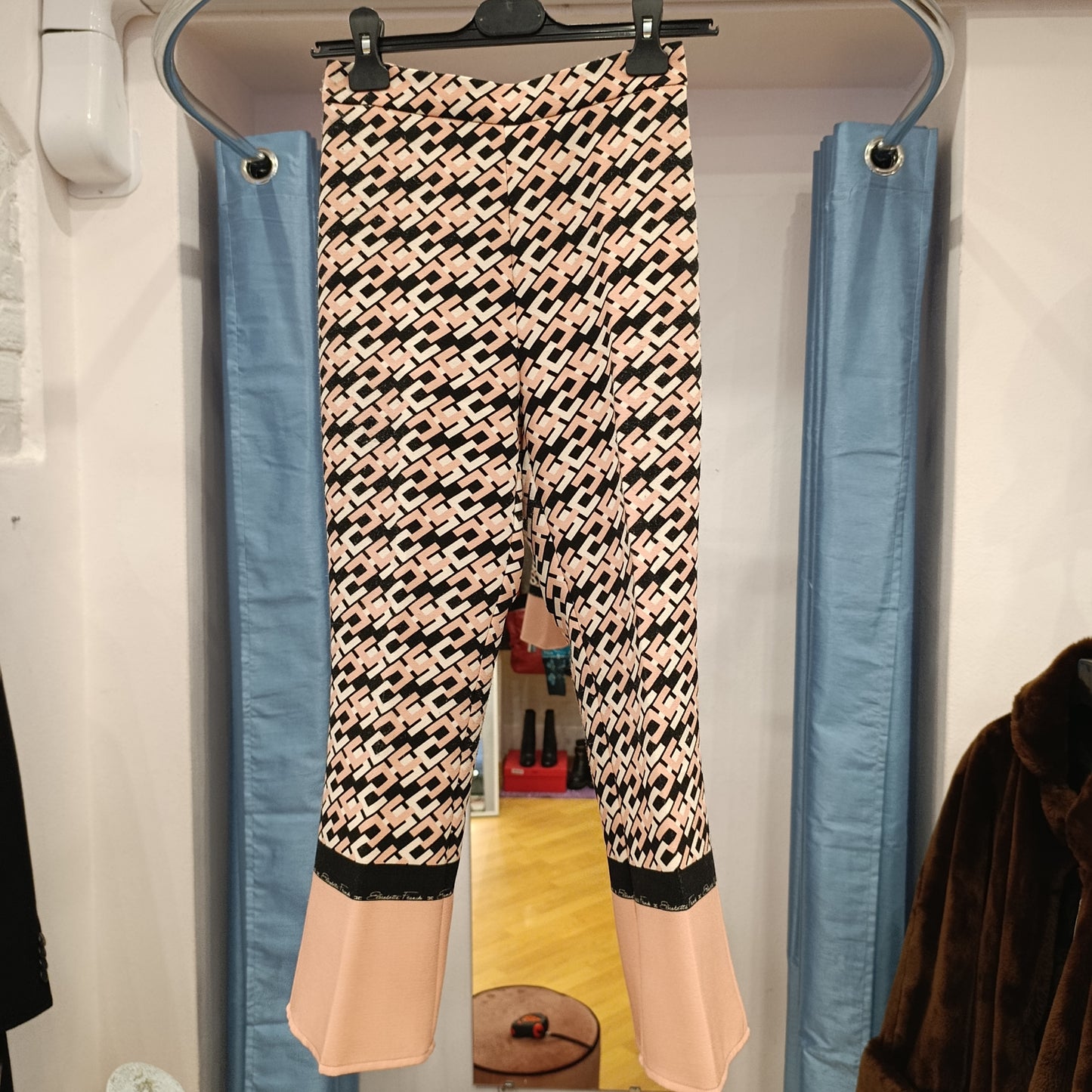 Pantalone pesca/nero Elisabetta Franchi tg 38