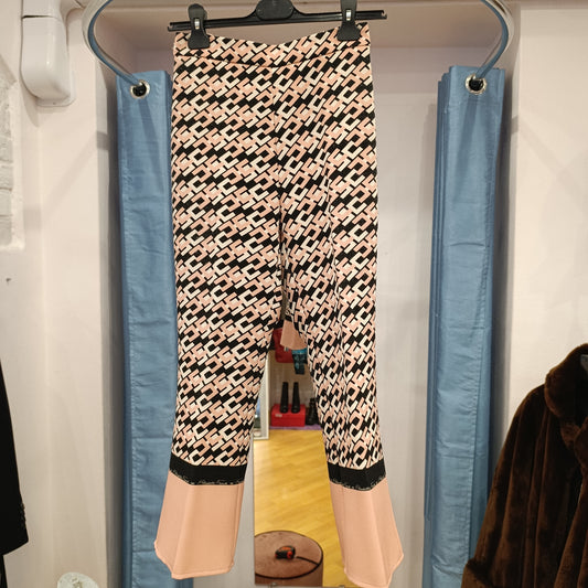 Pantalone pesca/nero Elisabetta Franchi tg 38