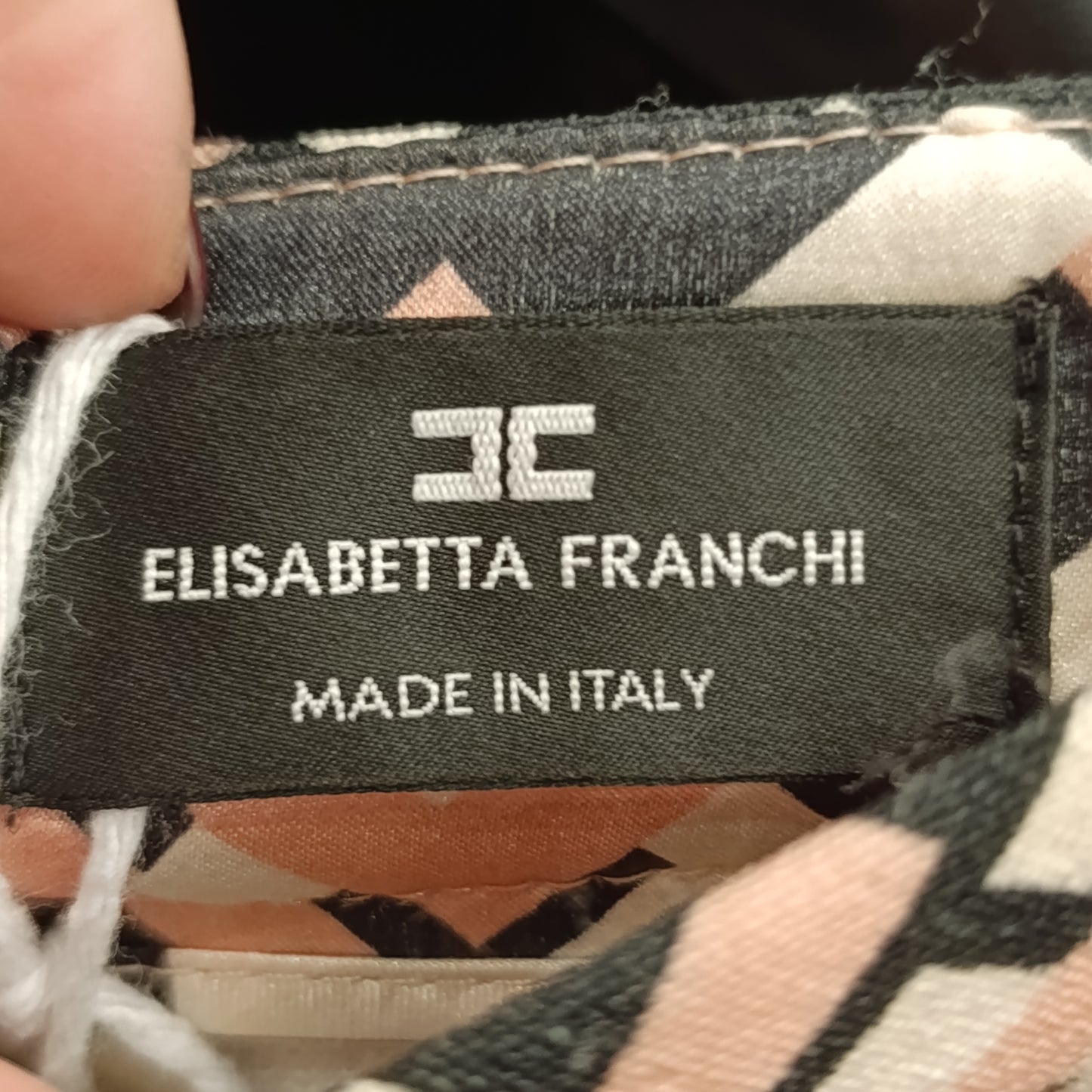 Pantalone pesca/nero Elisabetta Franchi tg 38