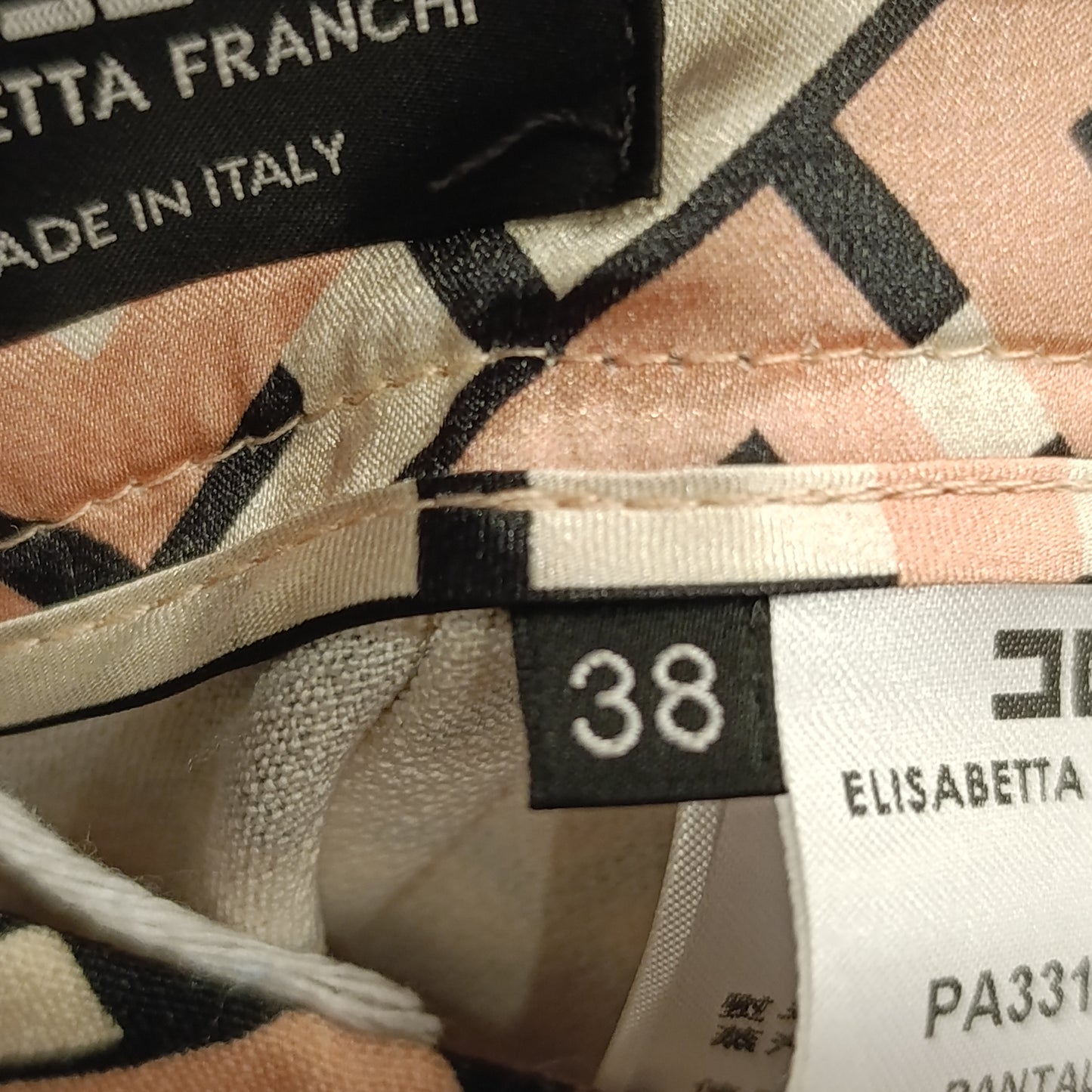 Pantalone pesca/nero Elisabetta Franchi tg 38