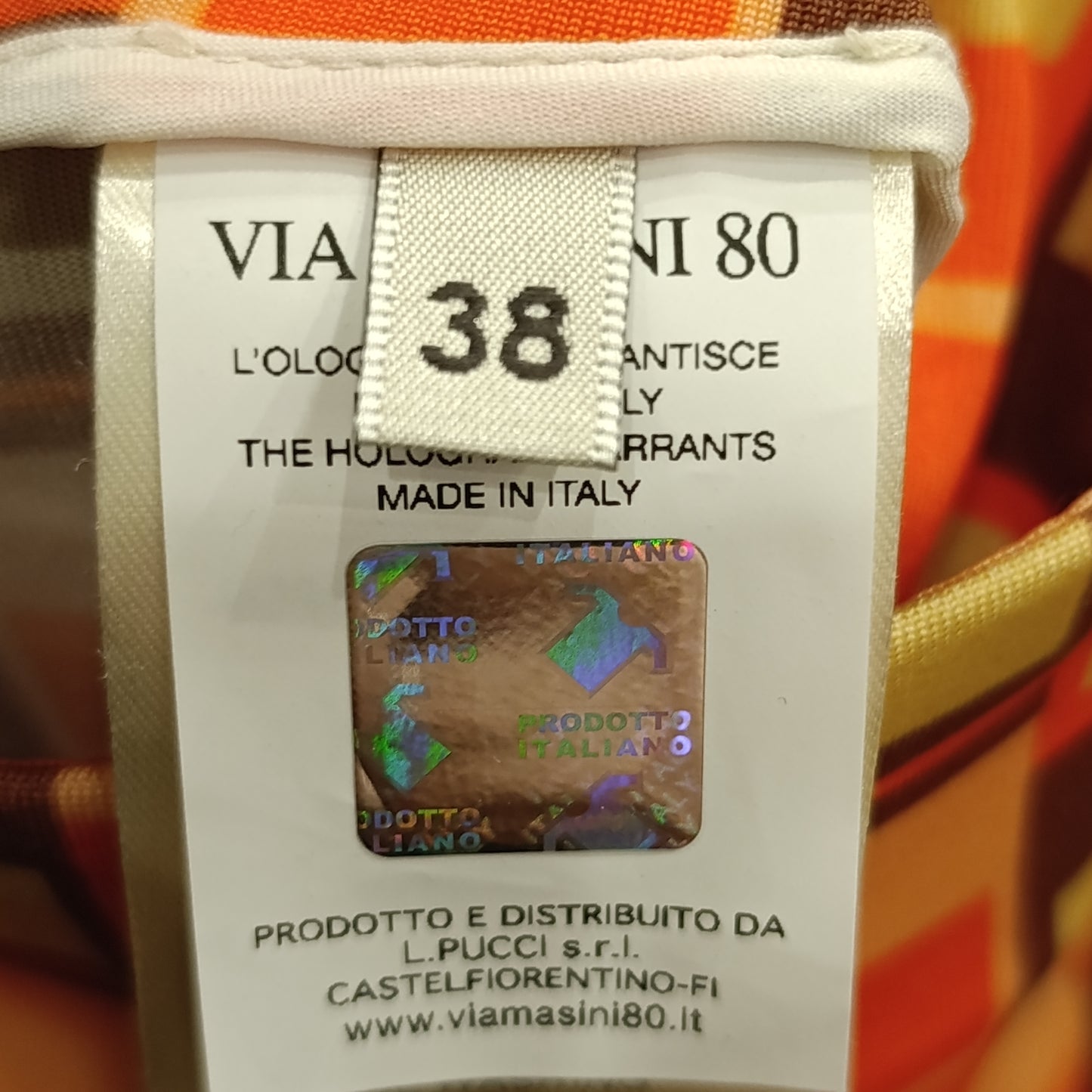 Pantalone arancio Via Masini 80 tg 38