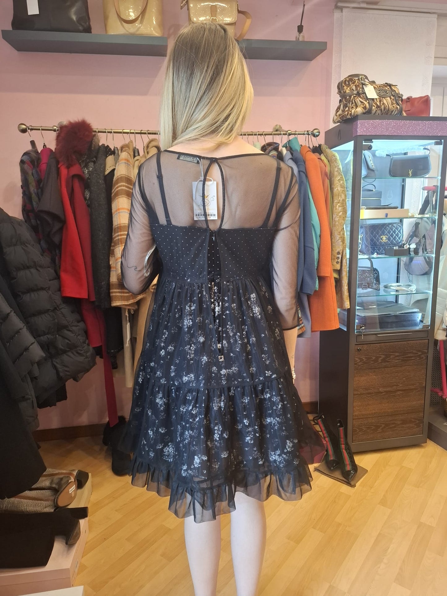 Abito nero tulle Twinset tg 44