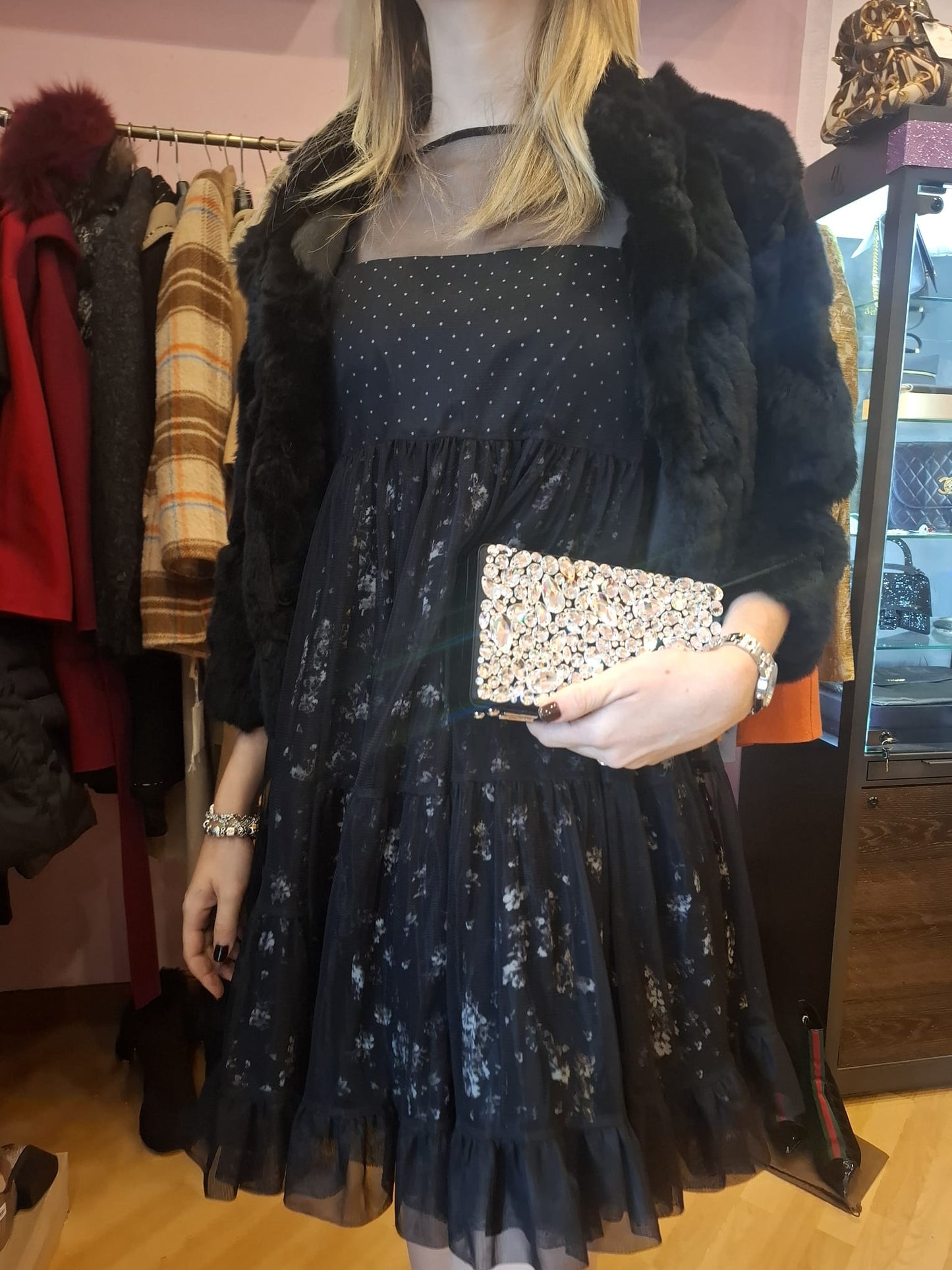 Abito nero tulle Twinset tg 44