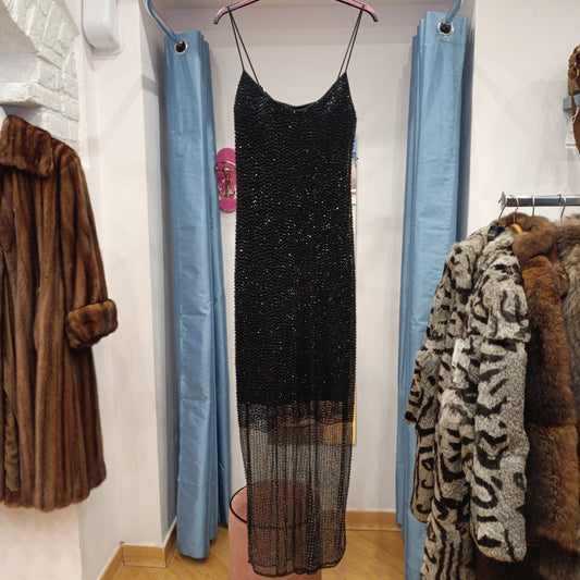 Abito lungo paillettes nero La Perla tg 42