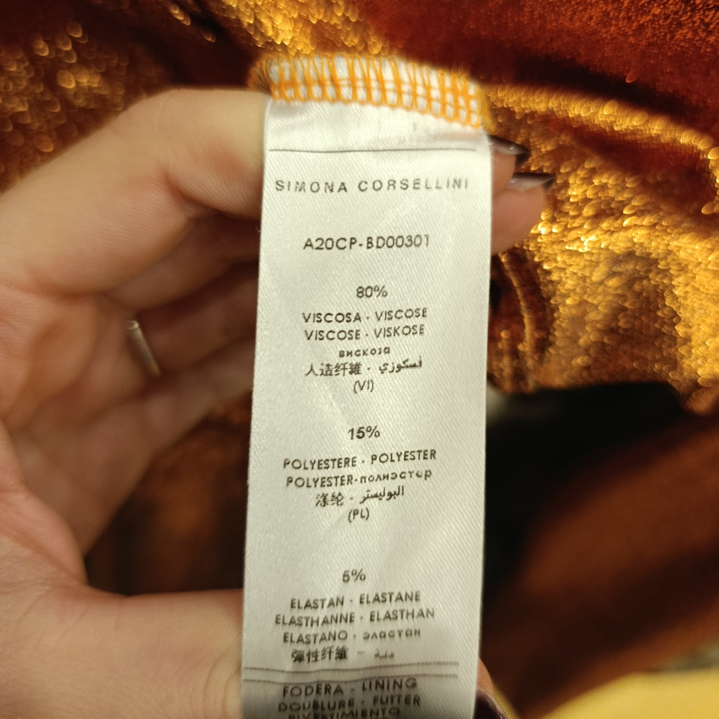 Body lurex arancione Simona Corsellini tg S/M