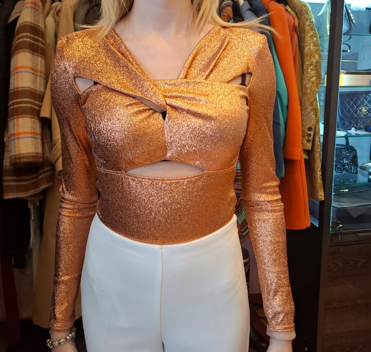 Body lurex arancione Simona Corsellini tg S/M