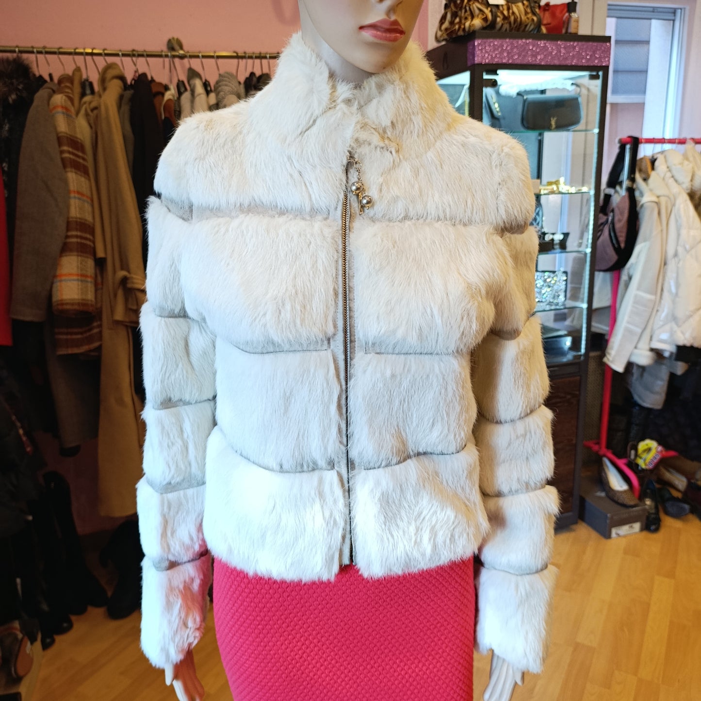 Pelliccia panna Elisabetta Franchi tg 42