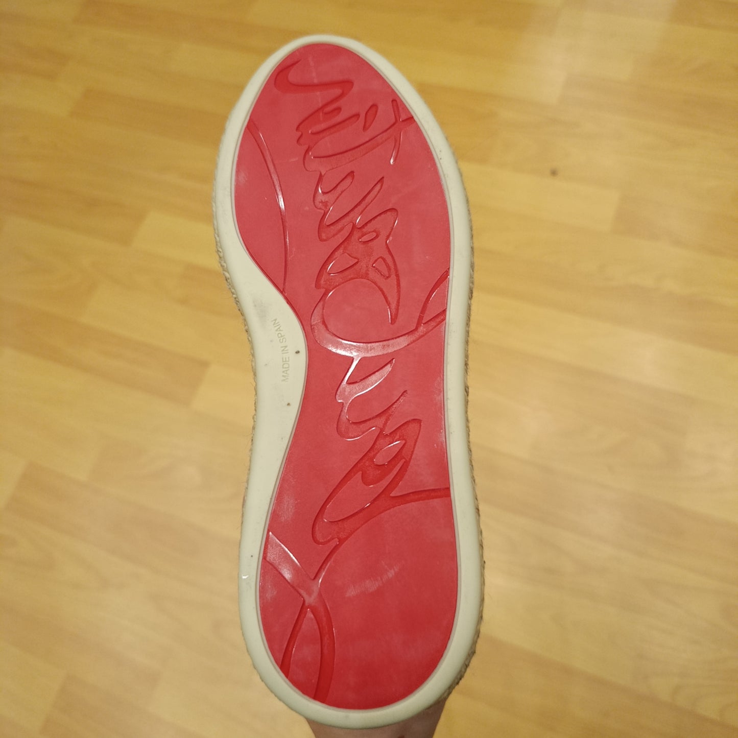 Sneakers bianca pelle e rafia Louboutin nr 38