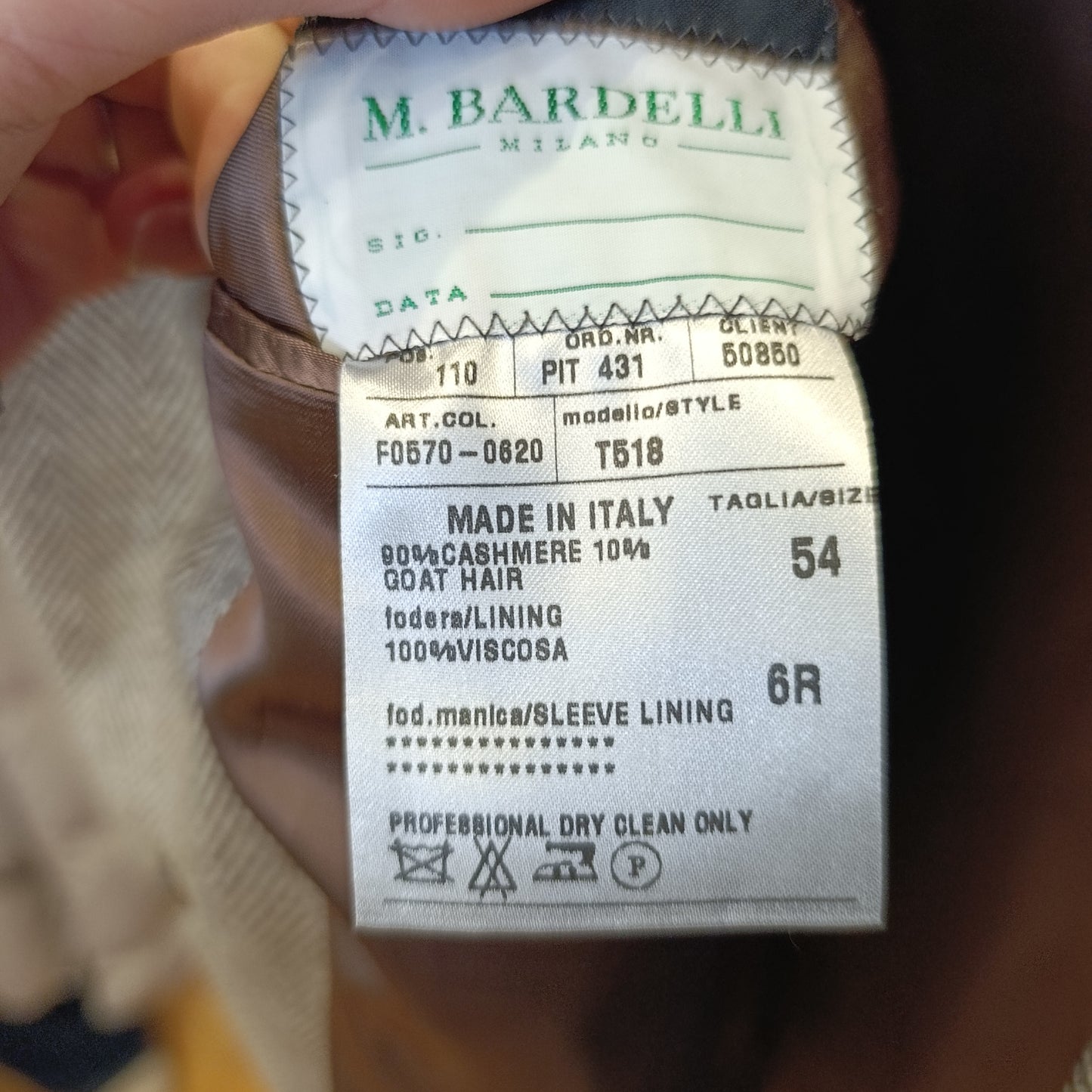 Cappotto beige spigato M. Bardelli tg 54